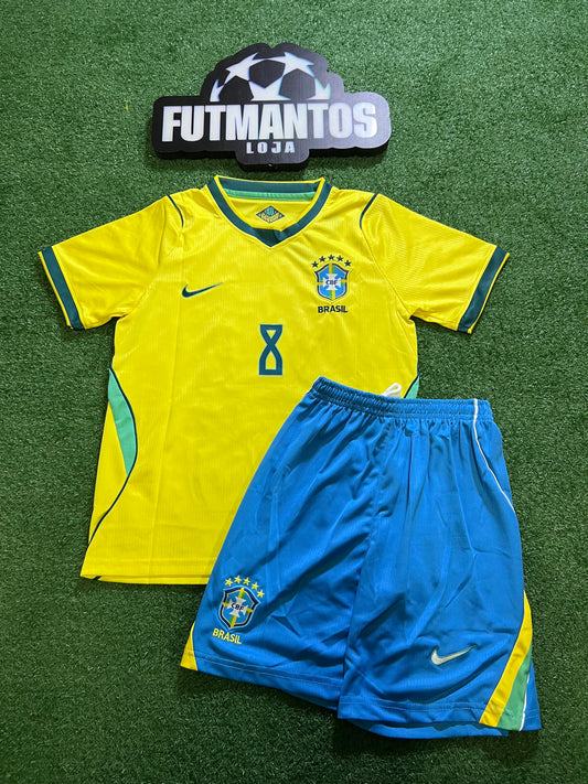 kit Infantil Brasil I 26/27 - Amarelo-ISAAC#8 | FutMantos