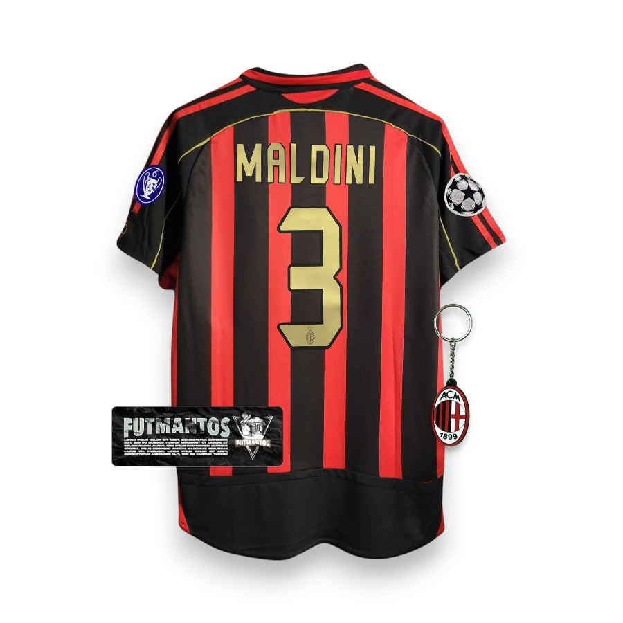 Camisa Retrô Milan 2006/2007 - Maldini #3 | Futmantos