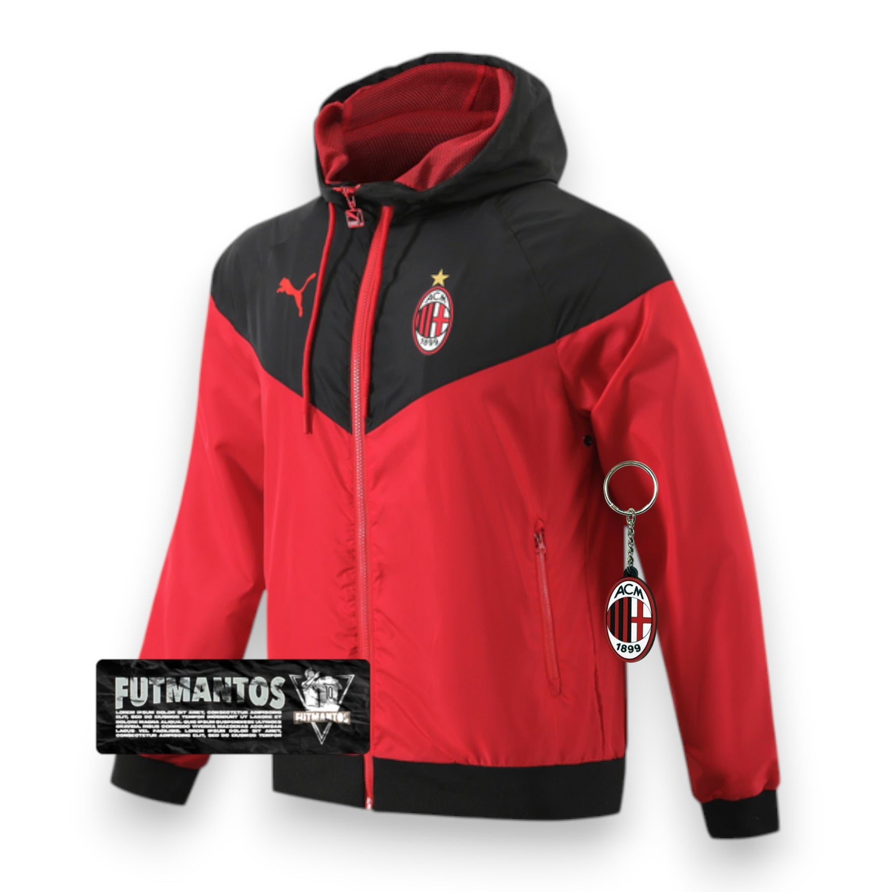 Corta Vento Milan - Vermelho/Preto