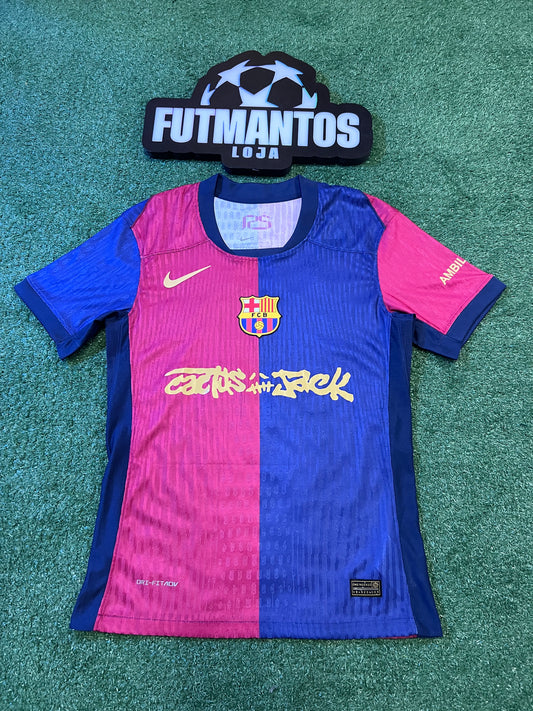 Camisa Barcelona I Travis Scott 24/25 - Versão Jogador|#09 Lewandowski | FutMantos
