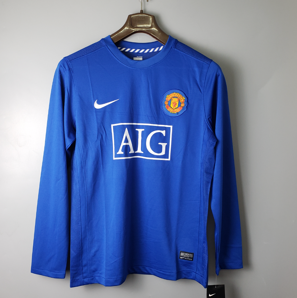 Camisa Manga Longa Manchester United 07/08 - Azul | Futmantos