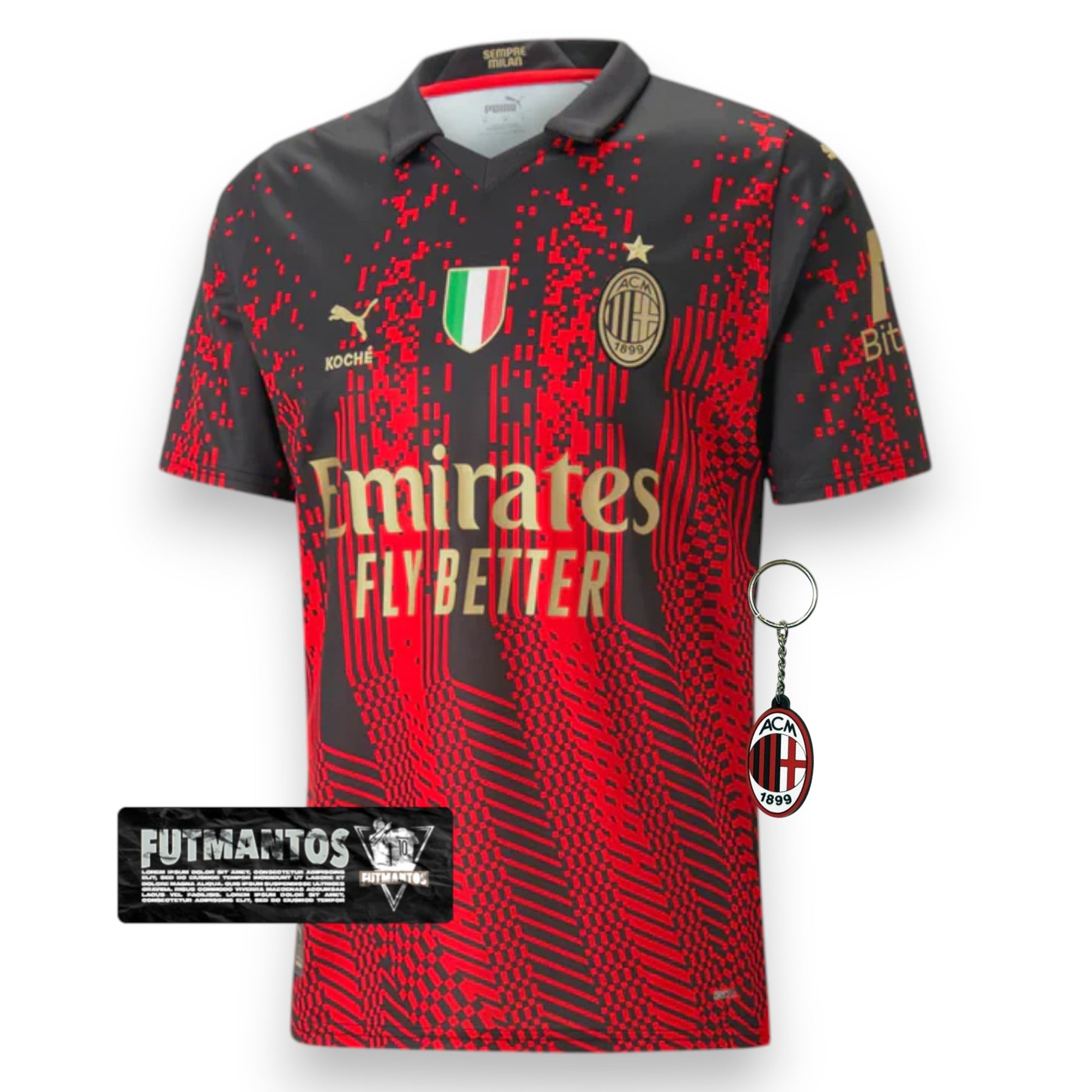 Camisa Milan 23/24 x Koeche - Vermelha | Futmantos