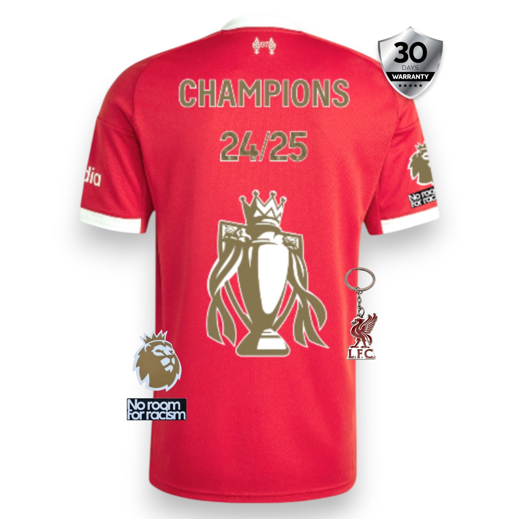 Camisa Liverpool I 25/26 - Vermelha CHAMPIONS 24/25 & Gold Trophy | Futmantos