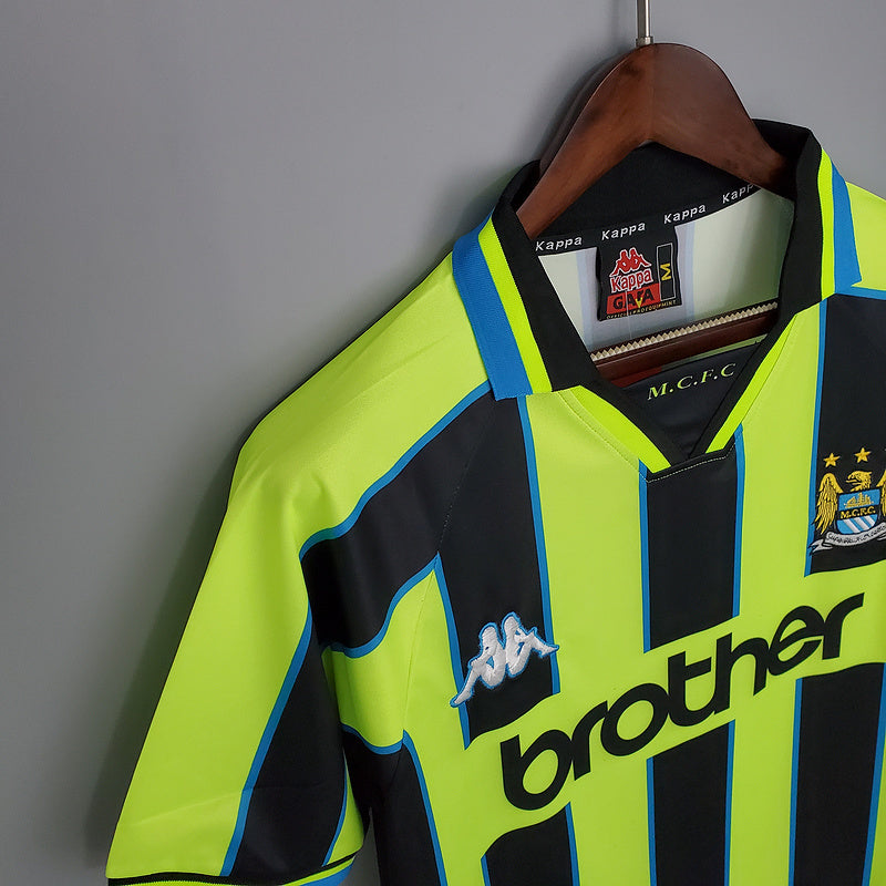 Camisa Manchester City Retrô 1998/1999 Amarela e Preta - | Futmantos
