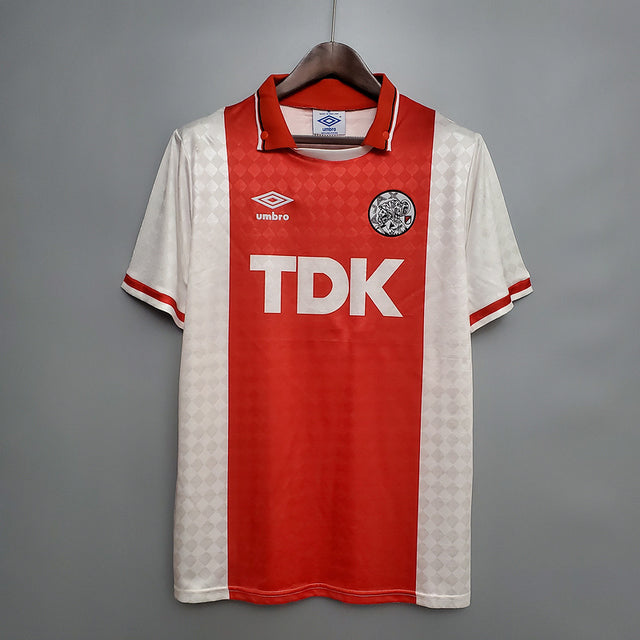 Camisa Ajax Retrô 1990-1992 Vermelha e Branca - | Futmantos