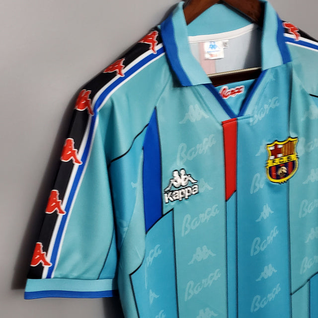 Camisa Barcelona Retrô 1996/1997 Azul Clara - | Futmantos