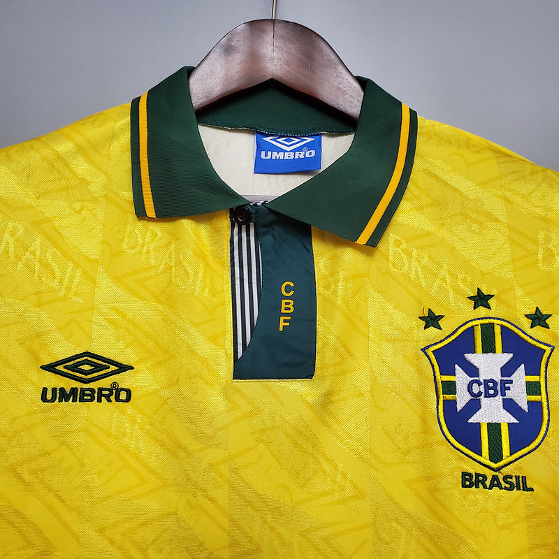 Camisa Seleção Brasileira Retrô 1991/1993 Amarela - | Futmantos