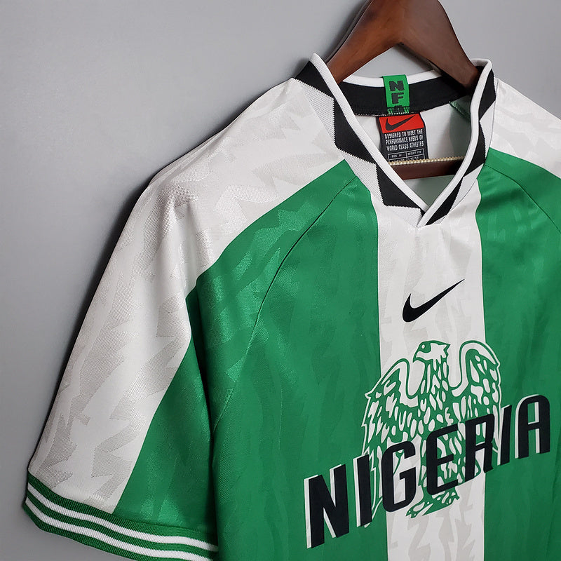 Camisa Nigéria Retrô 1996 Verde e Branca - | Futmantos