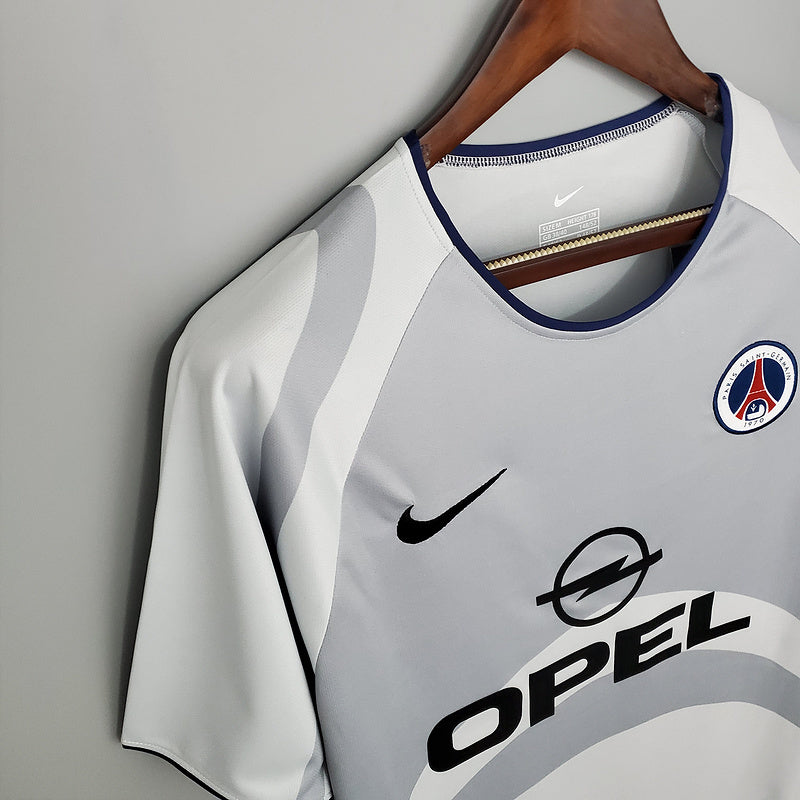Camisa PSG Retrô 2001/2002 Branca e Cinza - | Futmantos
