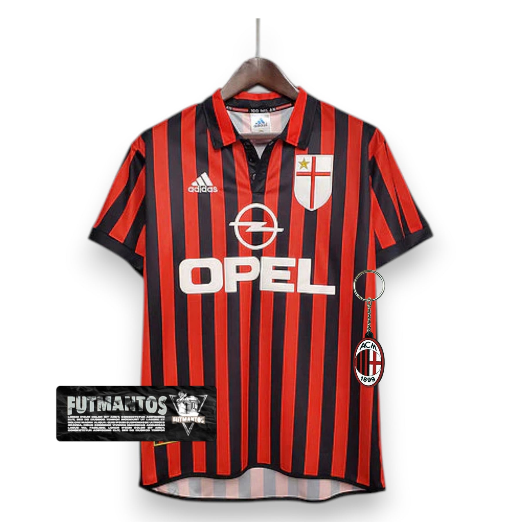 Camisa Milan Retrô 1999/2000 Vermelha e Preta - | Futmantos