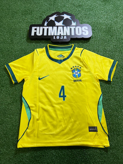 kit Infantil Brasil I 26/27 - Amarelo- NATHAN#4|  FutMantos