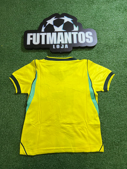 kit Infantil Brasil 26/27 - Amarelo - Gola escura |  FutMantos