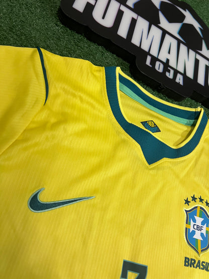 Camisa Brasil I Amarela 26/27 - Feminina-DANIELLA#7 | Futmantos