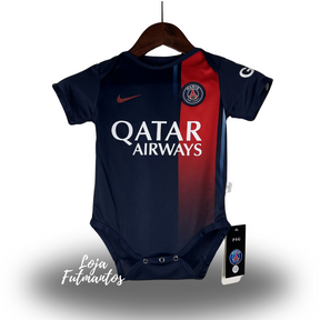 Body de Bebê Paris Saint Germain PSG 23/24 - Azul/Vermelho | Futmantos