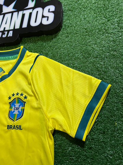 kit Infantil Brasil I 26/27 - Amarelo- NATHAN#4|  FutMantos