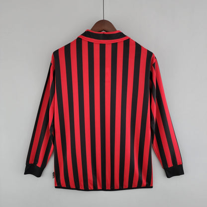 Camisa Manga Longa Milan 1999/2000 - Preto e Vermelho | Futmantos