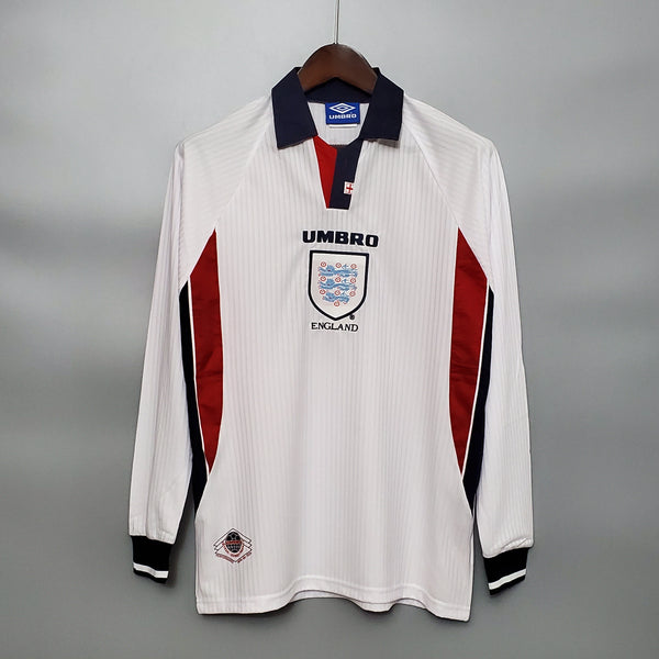 Camisa Manga Longa Seleção Inglaterra 1998 - Branco | Futmantos