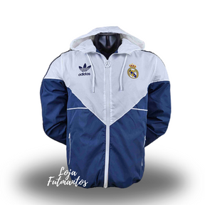 Corta Vento Real Madrid Adidas - Azul/Branca