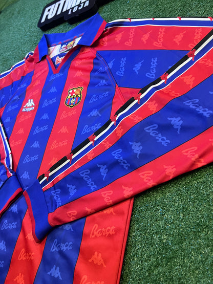 Camisa Barcelona 1995/97 - Manga Longa-Ronaldo#9 | FutMantos