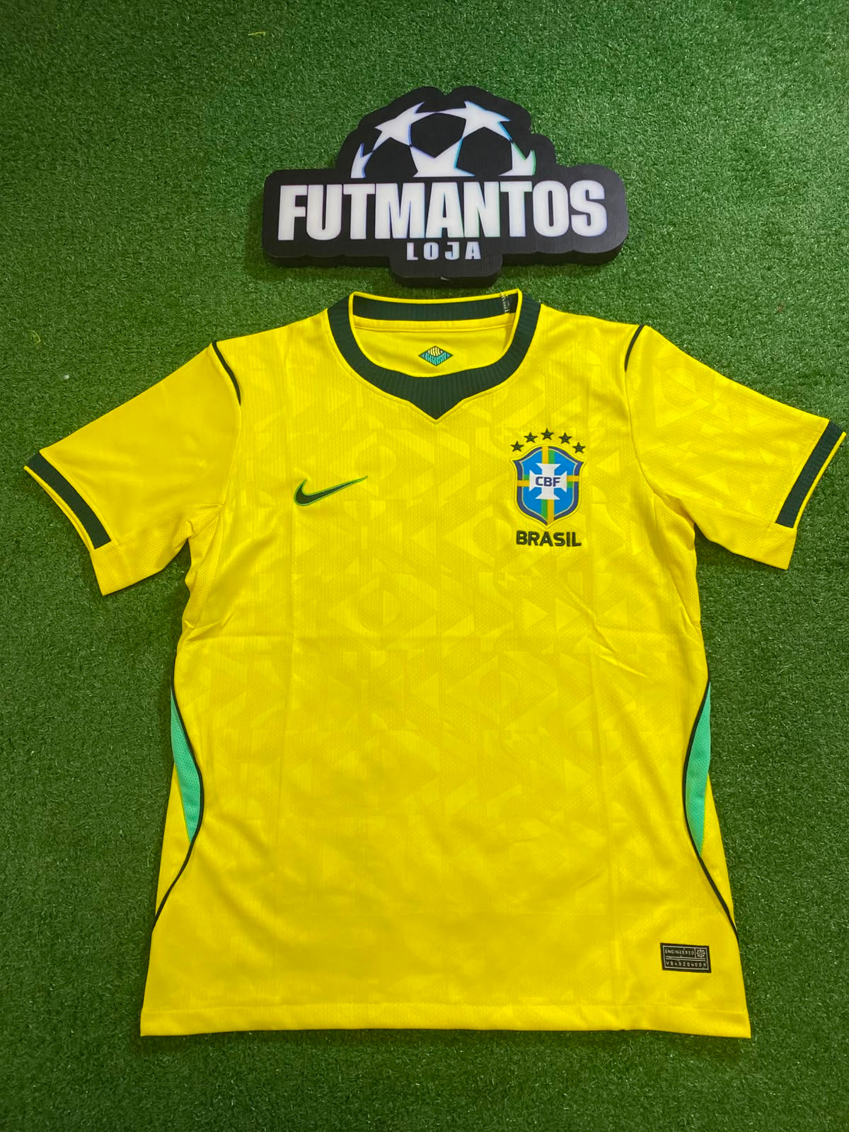 Camisa Brasil Amarela I 26/27 - Torcedo(com Gola em Verde Mais Escuro)| FutMantos