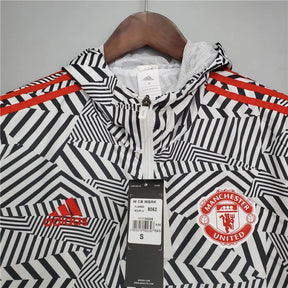 Corta-vento Manchester United 21/22 Adidas - Branco e Preto