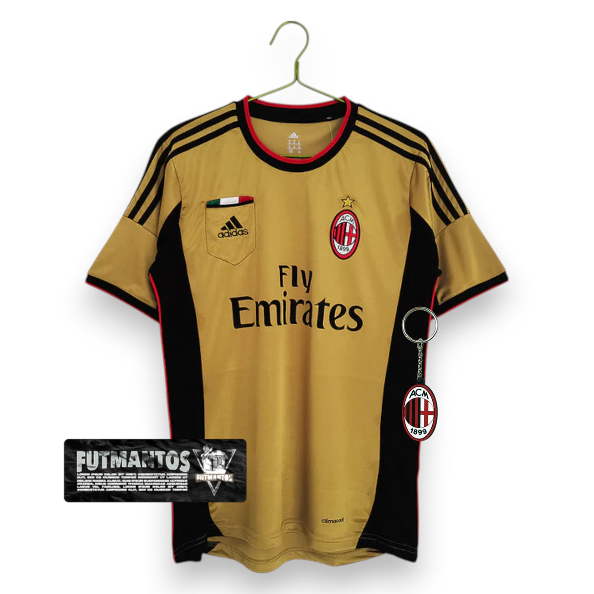 Camisa Milan Retrô 2013/2014 - Adidas - Dourado/Preto | Futmantos