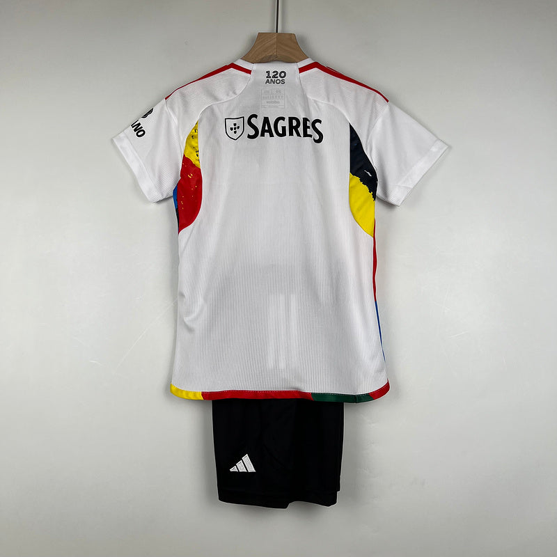 Kit Infantil Benfica 23/24 Adidas - Branco | Futmantos