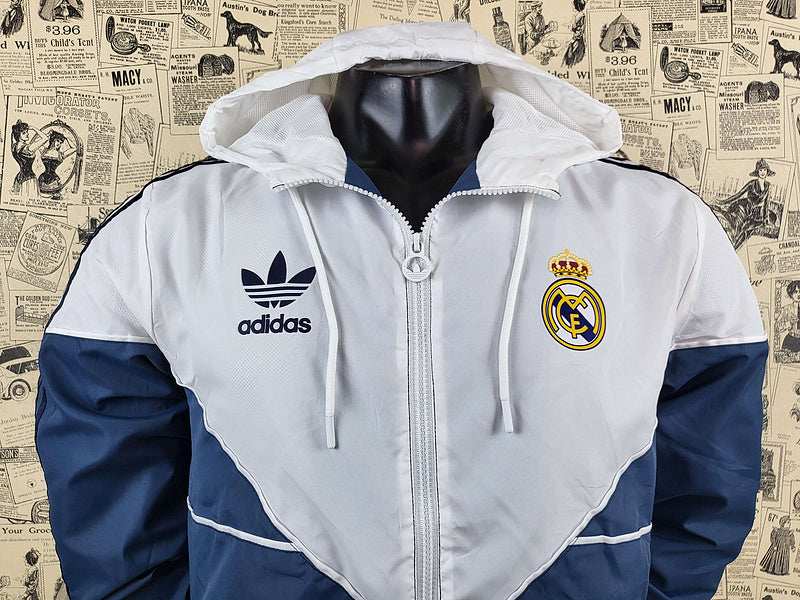 Corta Vento Real Madrid Adidas - Azul/Branca