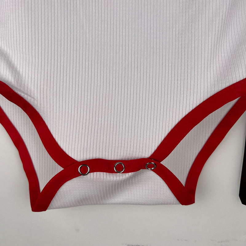 Body de Bebê Bayern de Munique 23/24 -Branco/Vermelho | Futmantos