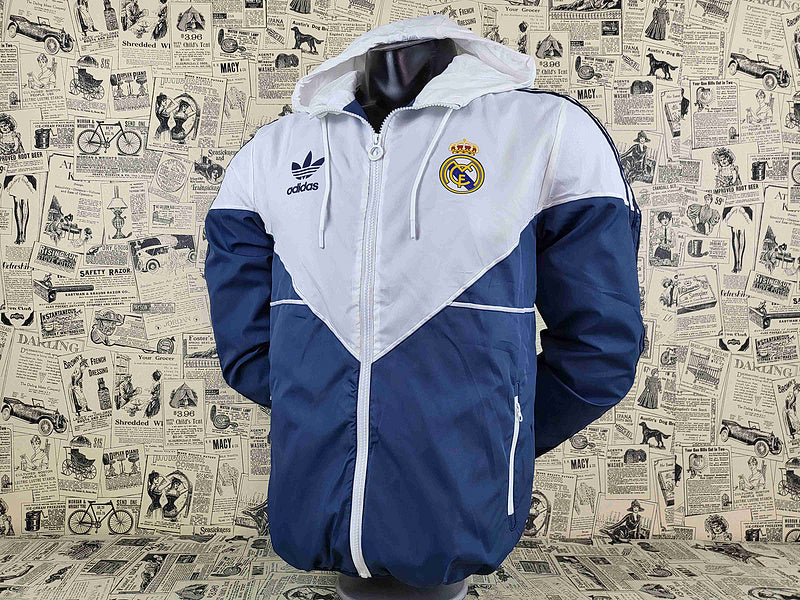 Corta Vento Real Madrid Adidas - Azul/Branca