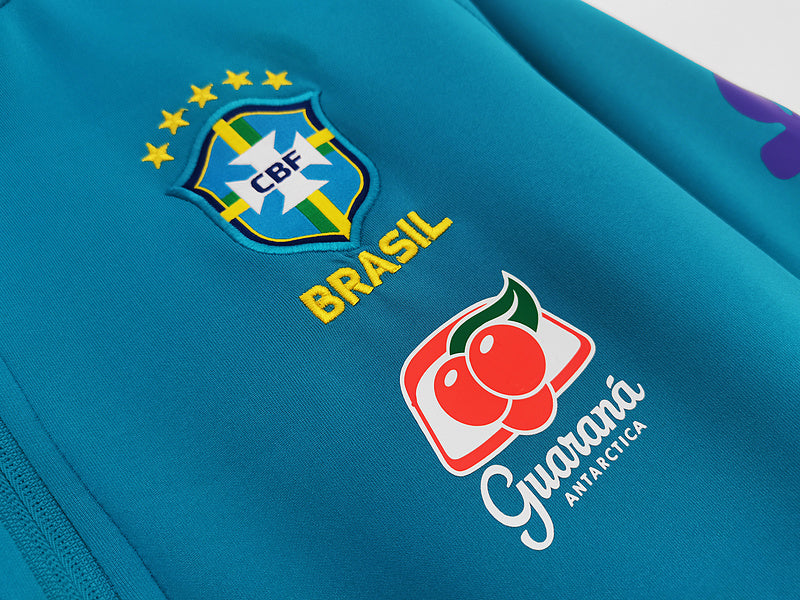 Jaqueta de treino Brasil - Com patrocínios - Azul | Futmantos