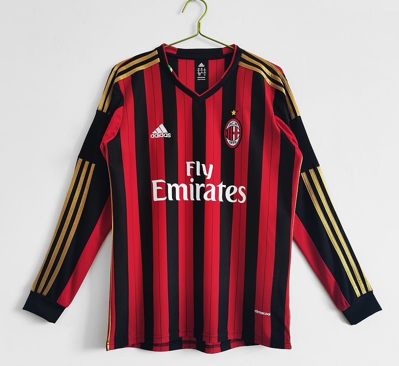 Camisa Milan Retrô Manga Longa 2013/2014 - Adidas - Vermelha e Preta | Futmantos