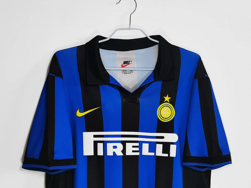 Camisa Inter de Milão Retrô 1998/1999 - Azul/Preta | Futmantos