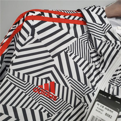 Corta-vento Manchester United 21/22 - Branco e Preto