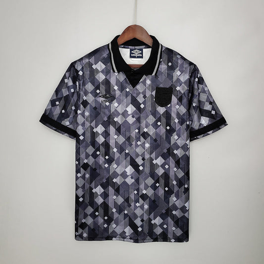 Camisa Inglaterra Retrô 1990 Preta e Branca - | Futmantos