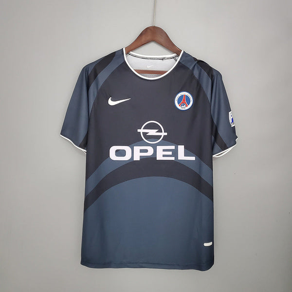 Camisa PSG Retrô 2001/2002 Cinza e Preta - | Futmantos