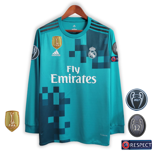 Camisa Real Madrid 17/18 Manga longa - Ronaldo #7 | Futmantos