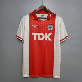 Camisa Ajax Retrô 1990-1992 Vermelha e Branca - | Futmantos