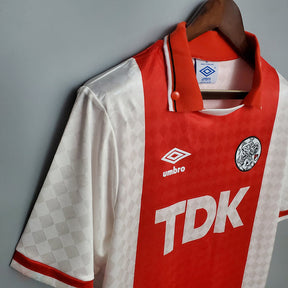 Camisa Ajax Retrô 1990-1992 Vermelha e Branca - | Futmantos