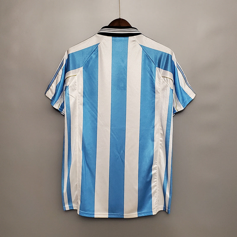 Camisa Seleção Argentina Retrô 1998 Azul e Branca - | Futmantos