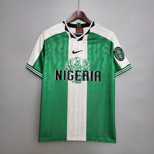Camisa Nigéria Retrô 1996 Verde e Branca - | Futmantos