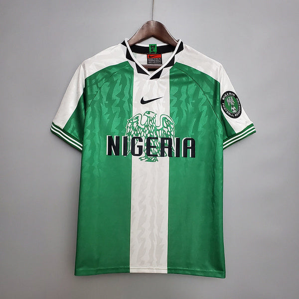 Camisa Nigéria Retrô 1996 Verde e Branca - | Futmantos