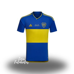 Camisa Boca Juniors - 23/24 - Azul/Amarelo - Ed. Aniversário | Futmantos