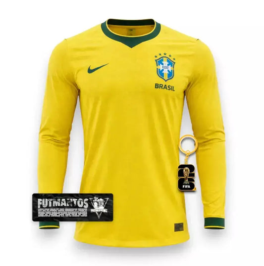 Camisa Brasil Amarela 26/27 - Jogador Manga Longa| Futmantos