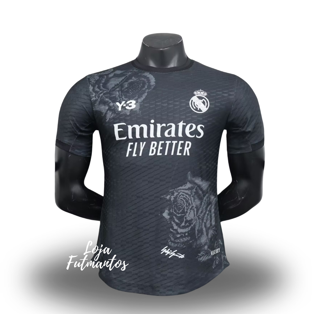 Camisa Real Madrid y3 preta 24/25 - Jogador  | Futmantos