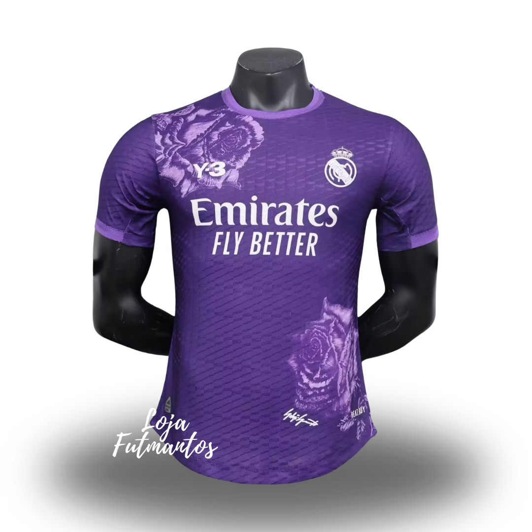 Camisa Real Madrid y3 roxa 24/25 - Jogador | Futmantos