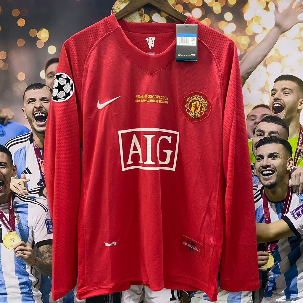 Camisa Retrô Manchester United 2007/2008 - Ronaldo #7 Manga Longa | Futmantos