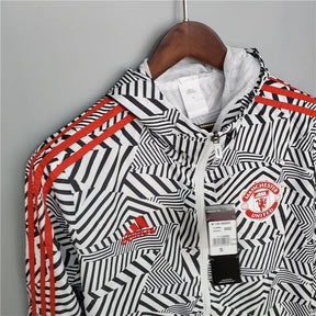 Corta-vento Manchester United 21/22 Adidas - Branco e Preto