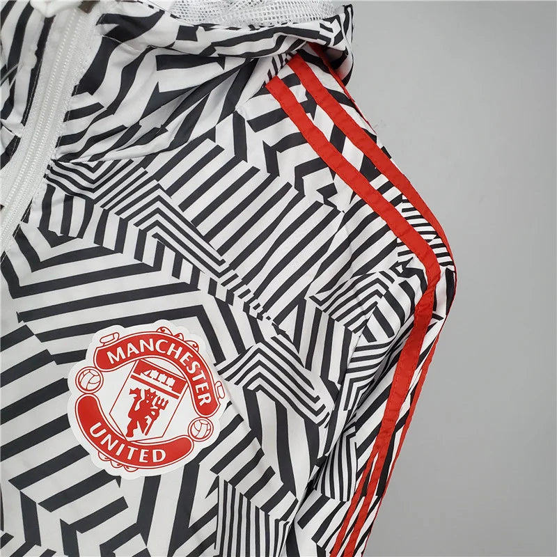 Corta-vento Manchester United 21/22 Adidas - Branco e Preto