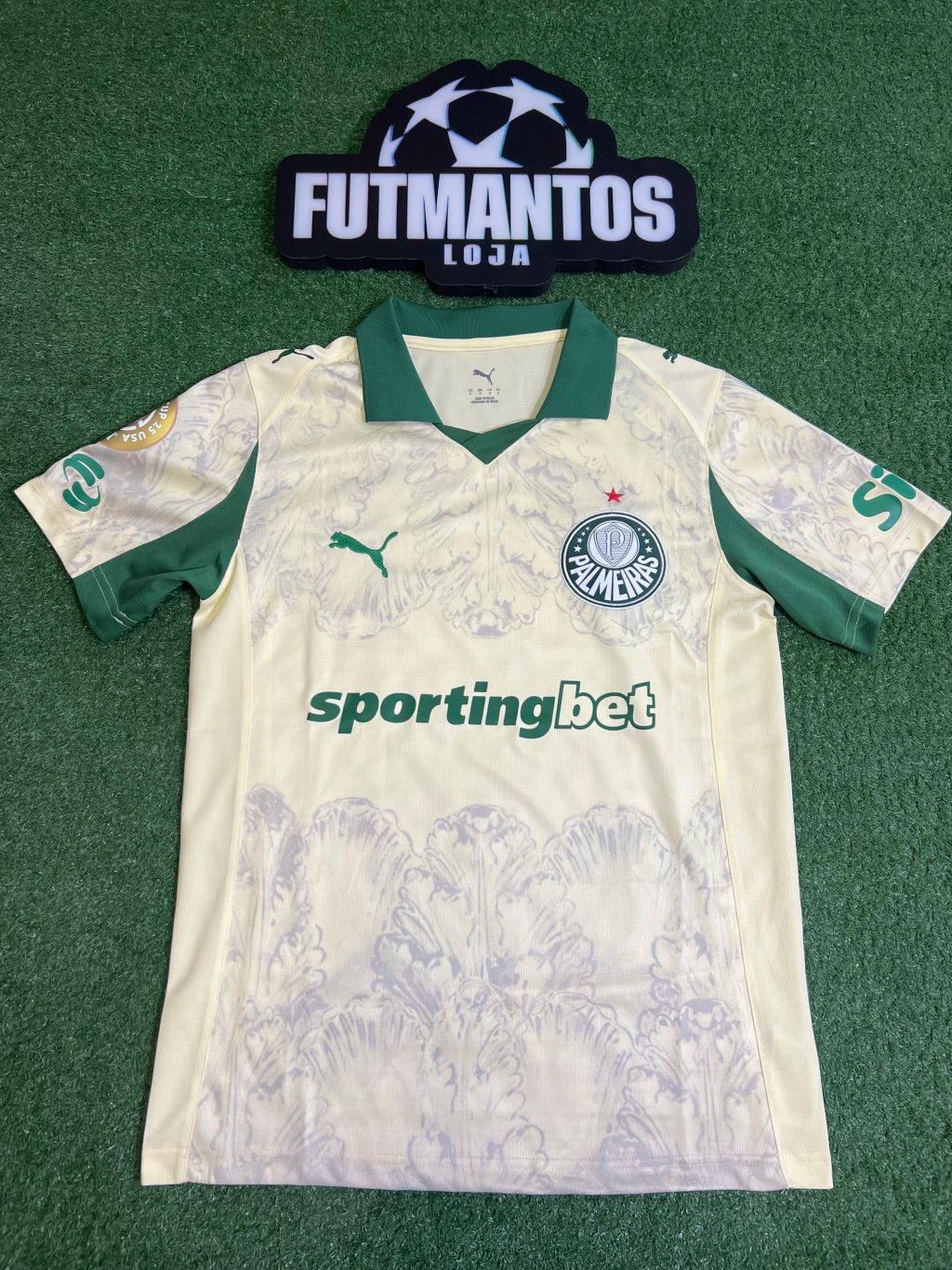 Camisa Palmeiras SportingBet Bege torcedor 25/26 | FutMantos